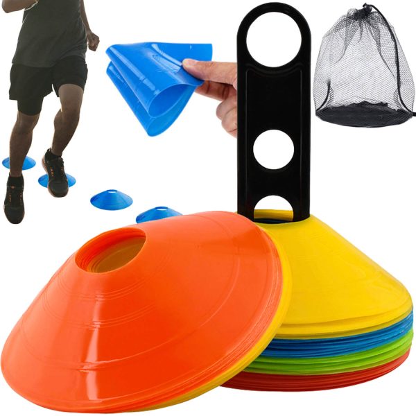 Edzőbója készlet 50 tartozékkal tornaórára, labdarúgó edzéshez vagy akár kresz oktatáshoz