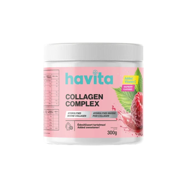Havita Collagen Complex - kollagén por málna ízesítésben, 300 gramm kiszerelésben