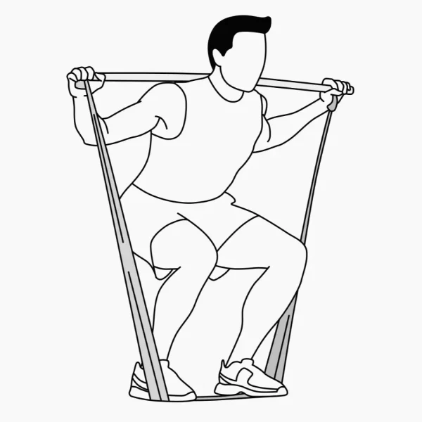 Törzserősítő gyakorlat az erősítő gumiszalag alkalmazásával