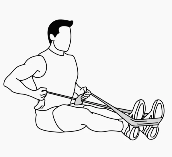 Bicepsz gyakorlat ülve az erősítő gumiszalag segítségével