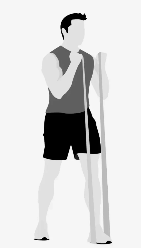 A fitnesz gumiszalaggal történő gyakorlatok egyike