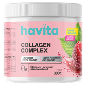 A HAVITA málna ízesítésű kollagén italpor termékképe háttér nélkül