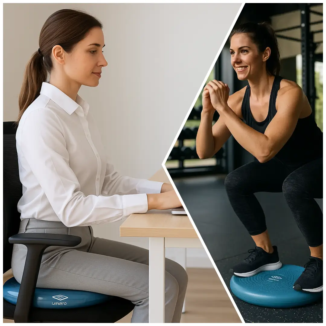 Az Umbro egyensúlypárna kétféle használatának bemutatása