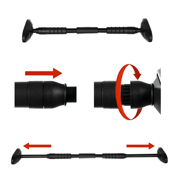 3 képkocka a húzódzkodó rúd összeszereléséhez