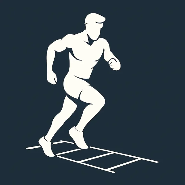 Sportos férfi sziluett edz a taktikai ráccsal