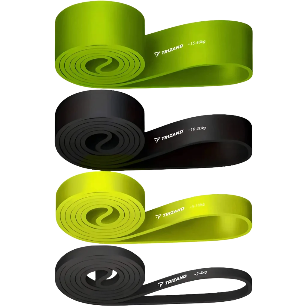 A 4 db edző gumiszalag fotója háttér nélkül