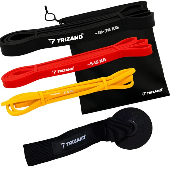 A fekete, piros és sárga színű edzőszalag egymás alatt