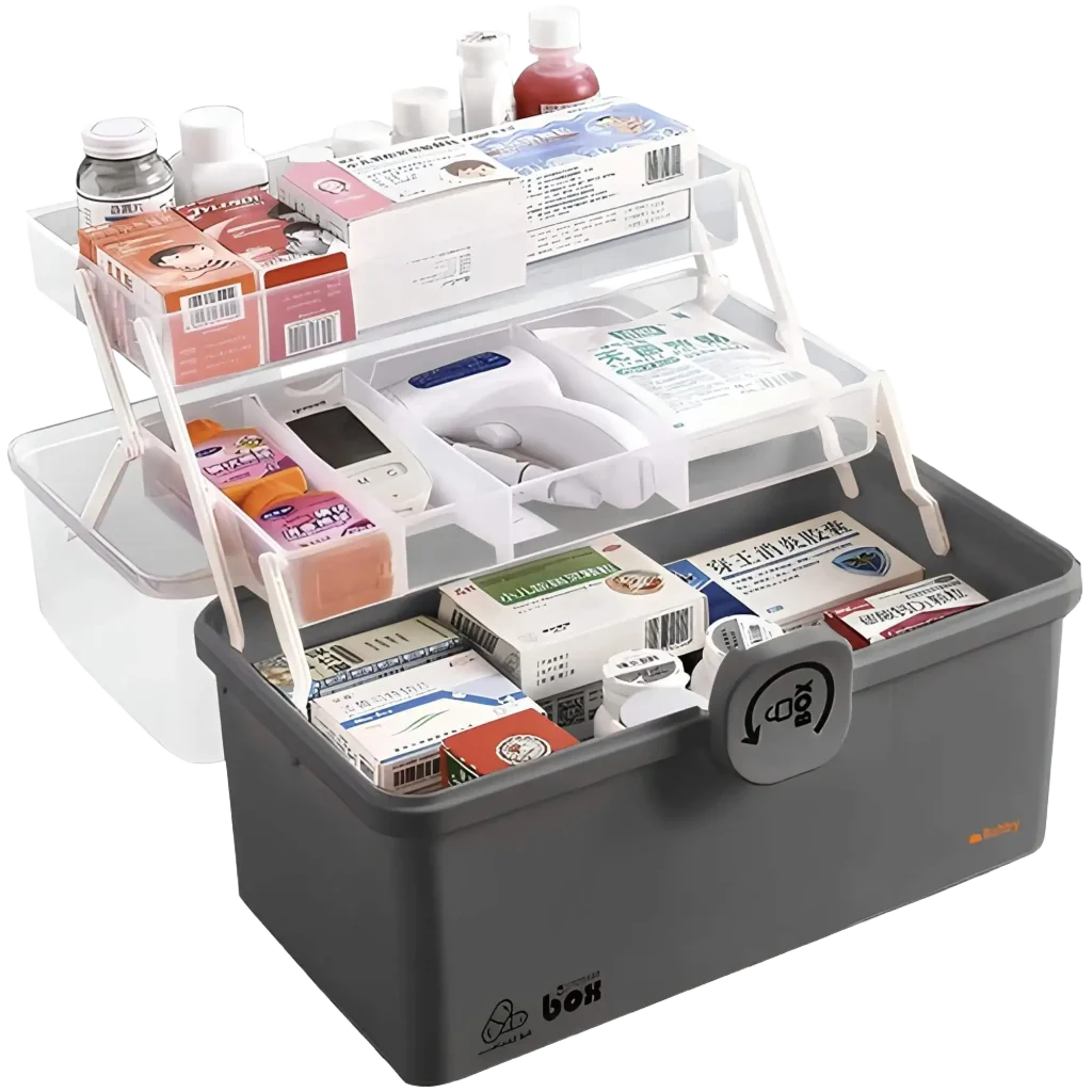 A gyógyszertartó doboz fotója Webp formátumban, háttér nélkül