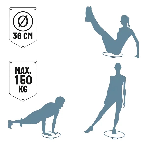 A egyensúlyozó korong segítségével végezhető gyakorlatok és az eszköz egyéb paraméterei