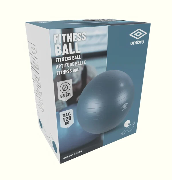Az Umbro fitness labda 55 cm változata a saját dobozában