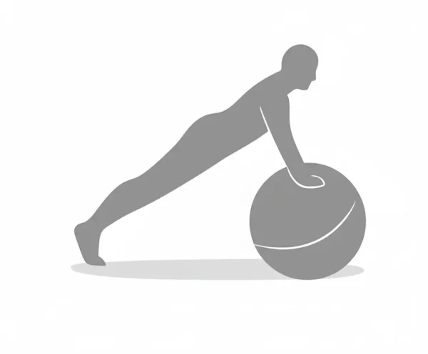 A fitnes labda 75 cm-es mérete tökéletes alap a fekvőtámaszhoz