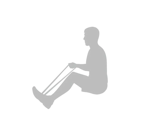 Férfi sziluett tornázik az ellenállás szalaggal